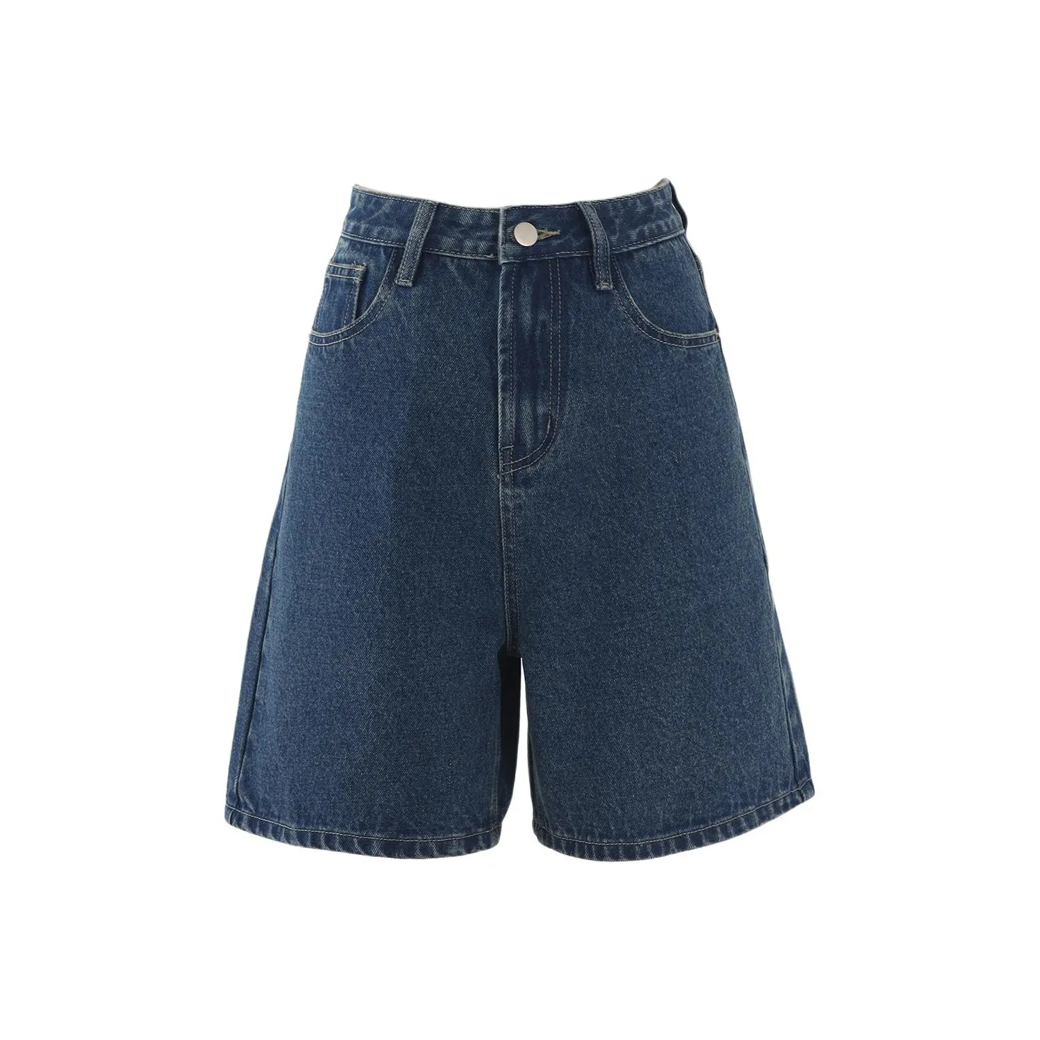 Wen Shan Темно-синие Брюки длиной до колена Женские Джинсовые шорты