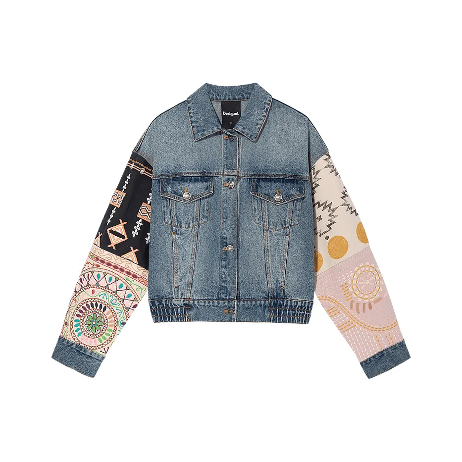 Desigual Средне-голубой деним женские джинсовые куртки