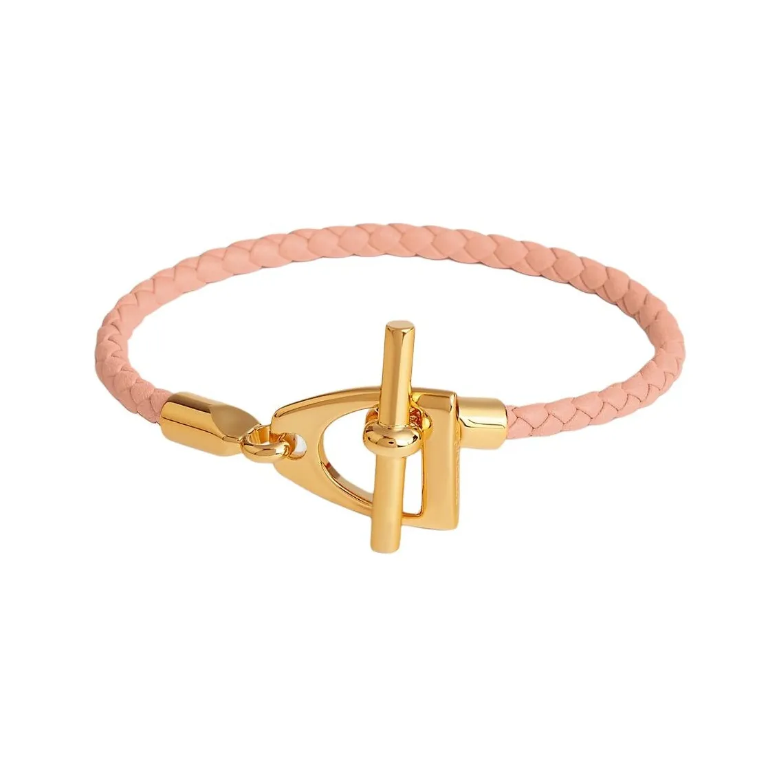 HERMES Calfskin Bracelets Unisex Rose Pink