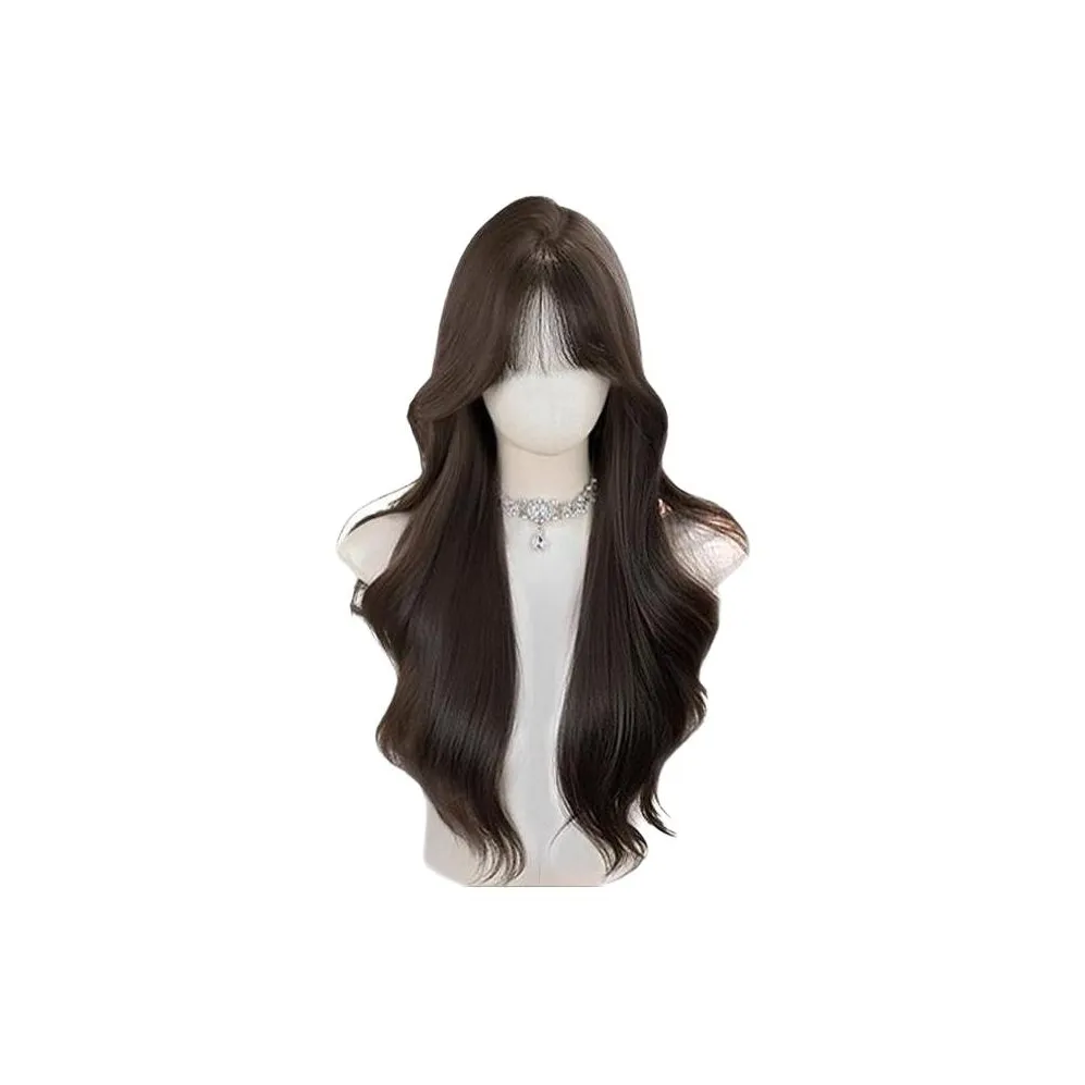 Gentle Welcome Перука Женская Cold Коричневый Тонкие Бровки Корейский стиль Естественный Большая Волна Длинная Кудрявая Перука с Объемным Ободком