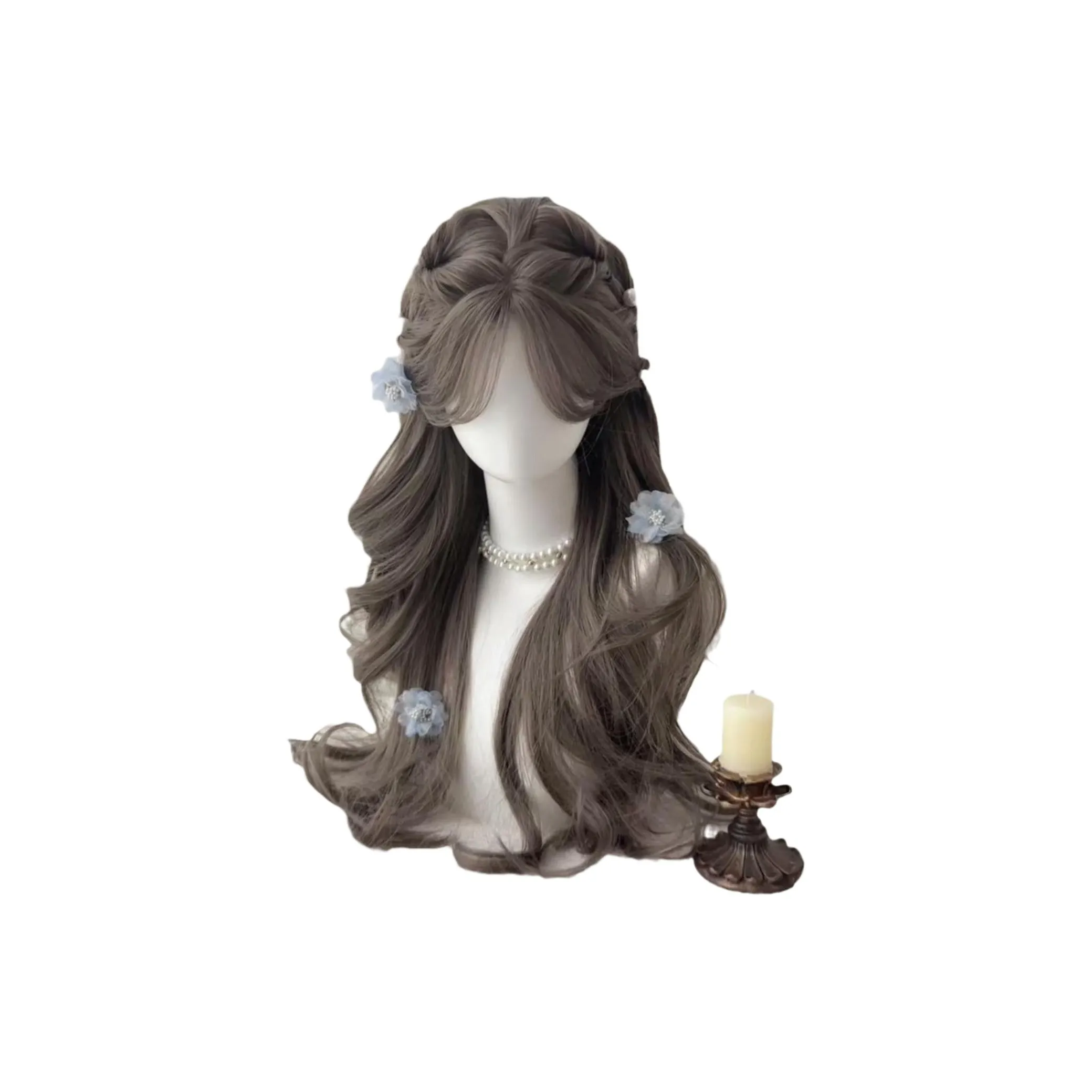 Gentle Welcome Мята Море цветов Перука Женская Премиум Элегантность Полная Перука с Большой Крутой Передней Части Волос