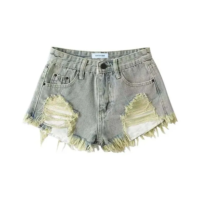 7 SEVFUN Джинсовые шорты Женские Винтажный синий