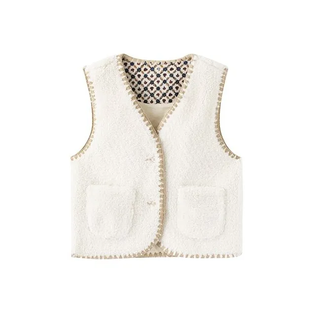 YeeHoO Светло-абрикосовый Белый Детские Жилеты