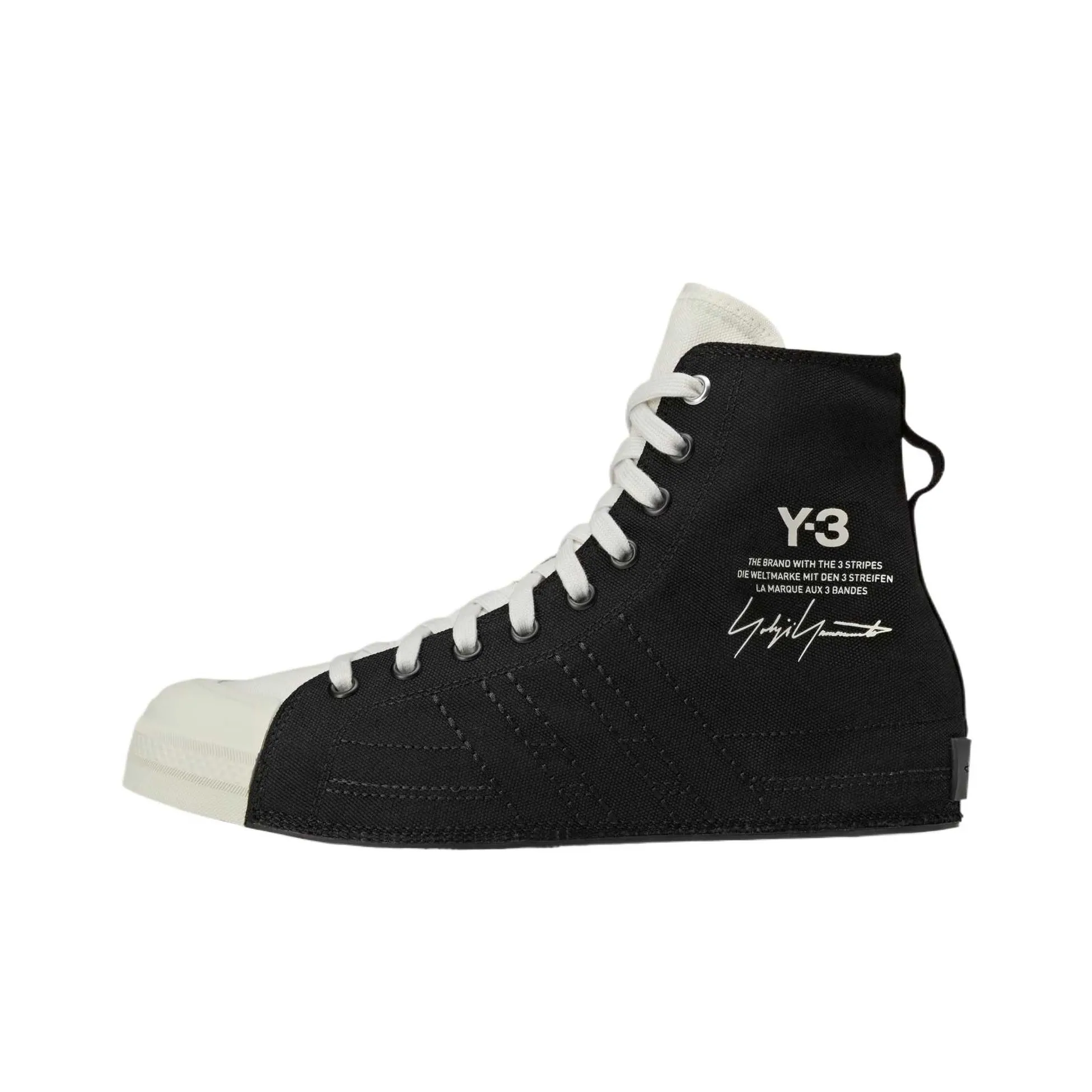 Adidas Y 3 NIZZA Скейтборд Кроссовки Высокие Устойчивые к Износу Унисекс Черные