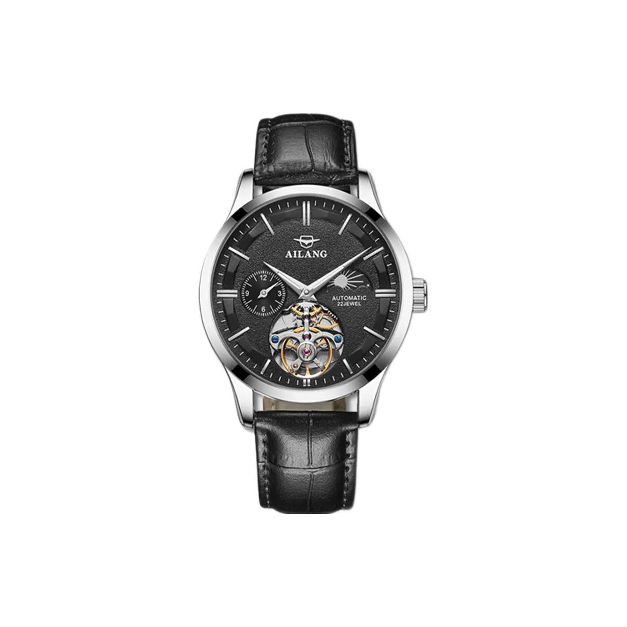 AILANG Automatic Mechanical Movement Genuine Leather Strap Watch Women's Watch White Dial