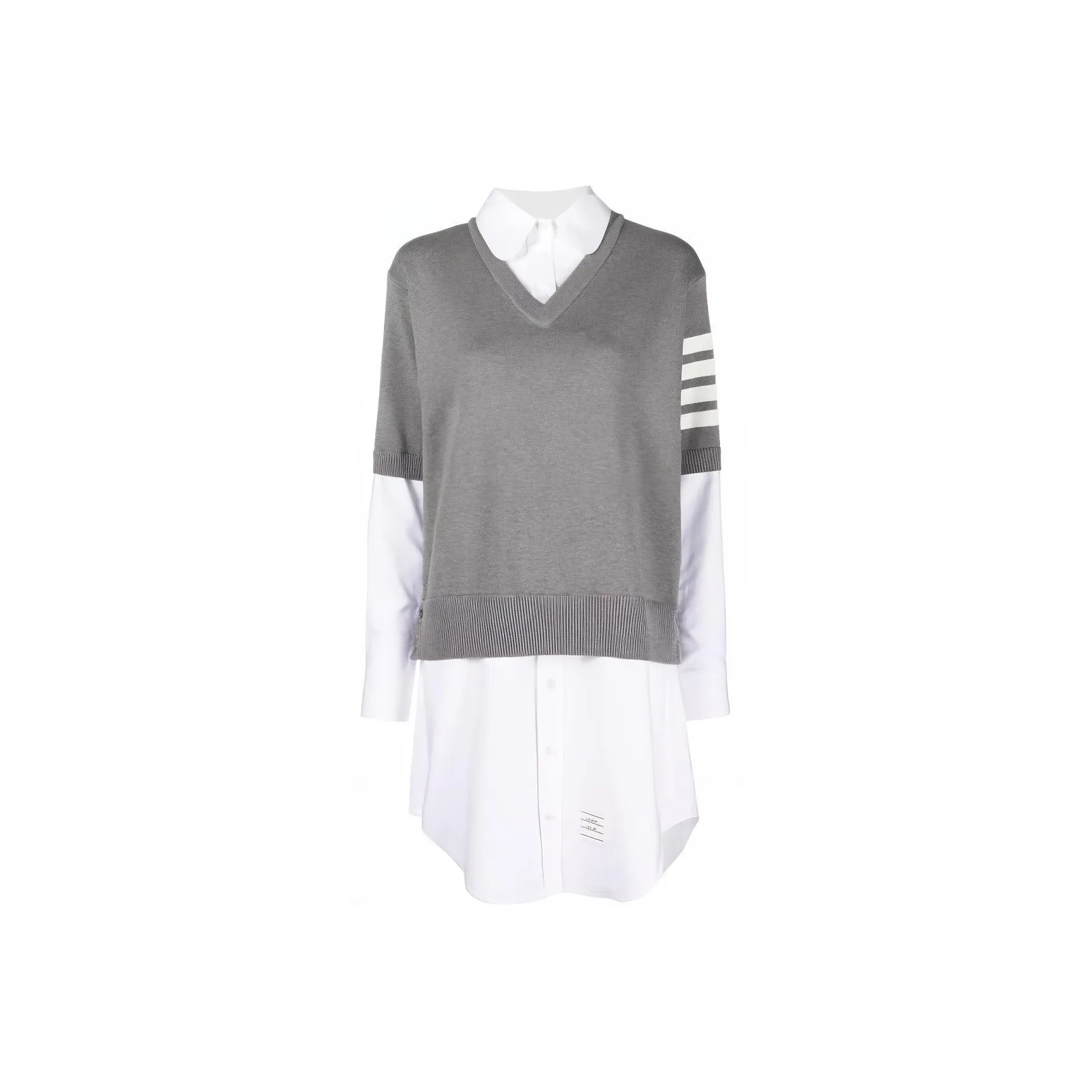 THOM BROWNE Stripe detail Poplin Dress
