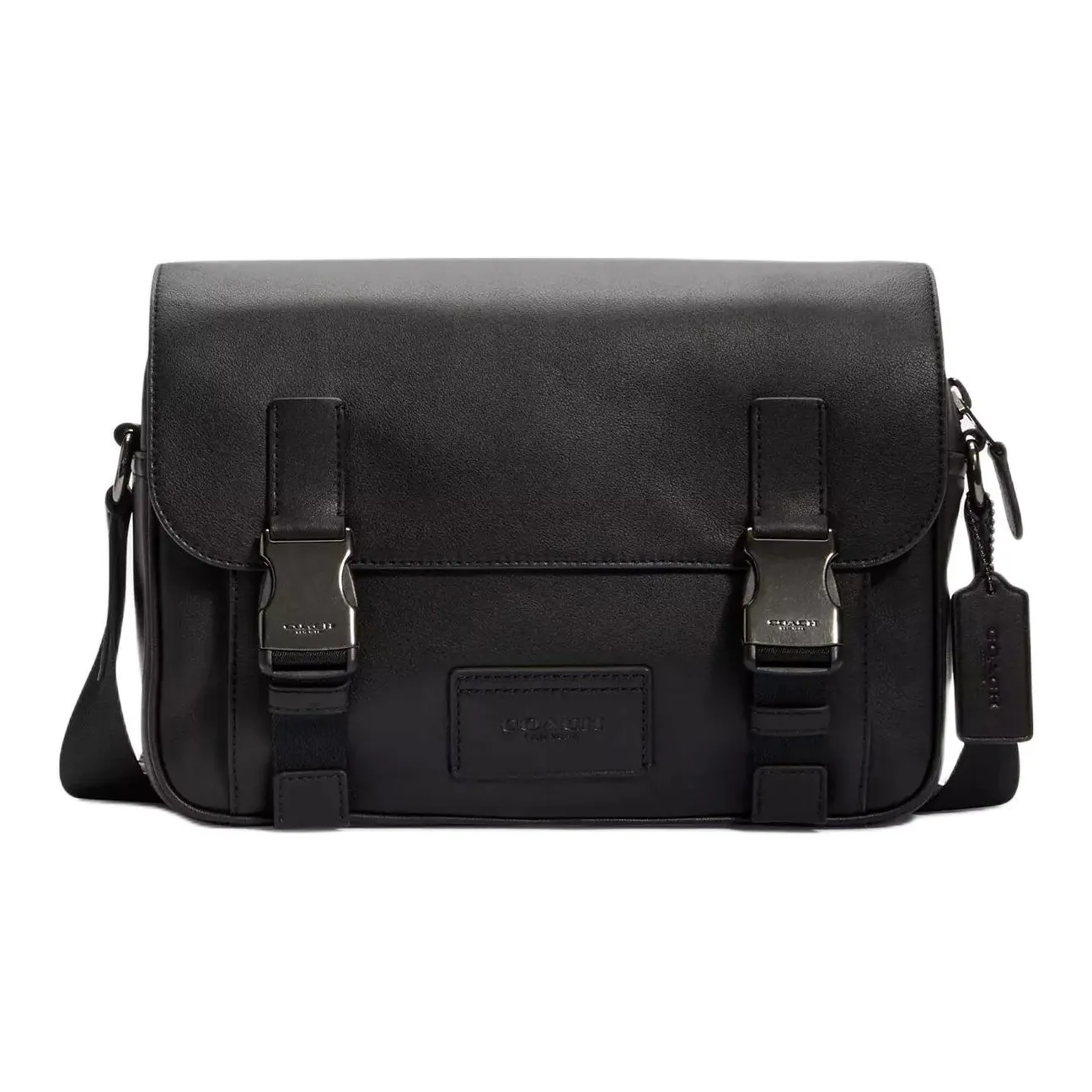 COACH Track Cow Leather Laptop Bags Briefcases Messenger Bag Shoulder Bag Crossbody Bag Medium Size Men's Black