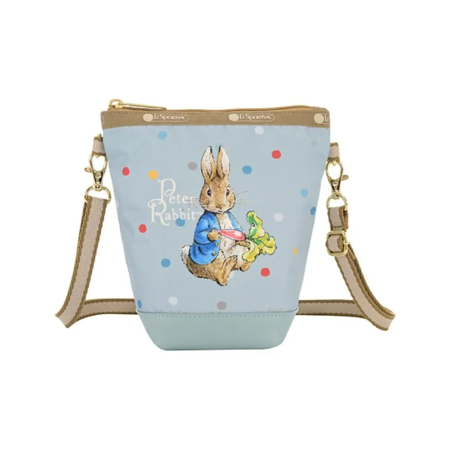 LeSportsac X Bidet Коллаборация Ткань Сумка-ведро Сумка через плечо Маленькая Женская Синяя