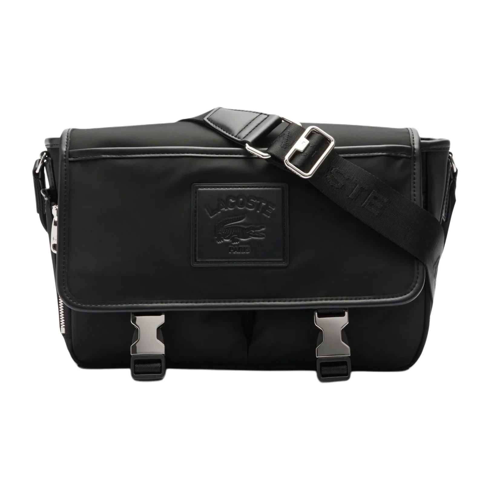 Сумка LACOSTE Collaboration из нейлона с клапаном сумка через плечо мужская черная