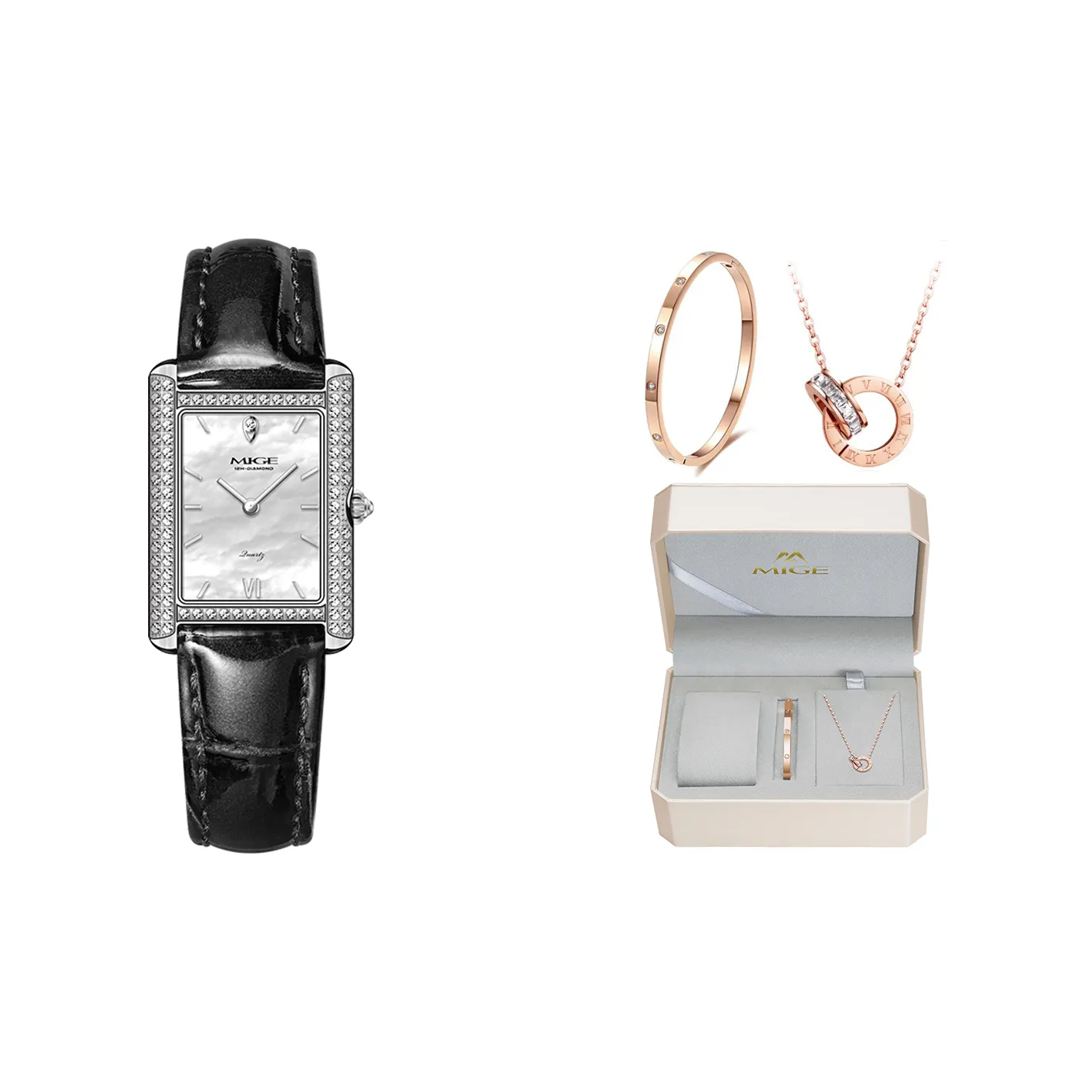 MIGE Кварцевый механизм натуральная кожа ремешок женские часы жемчужная раковина цвет циферблат часов