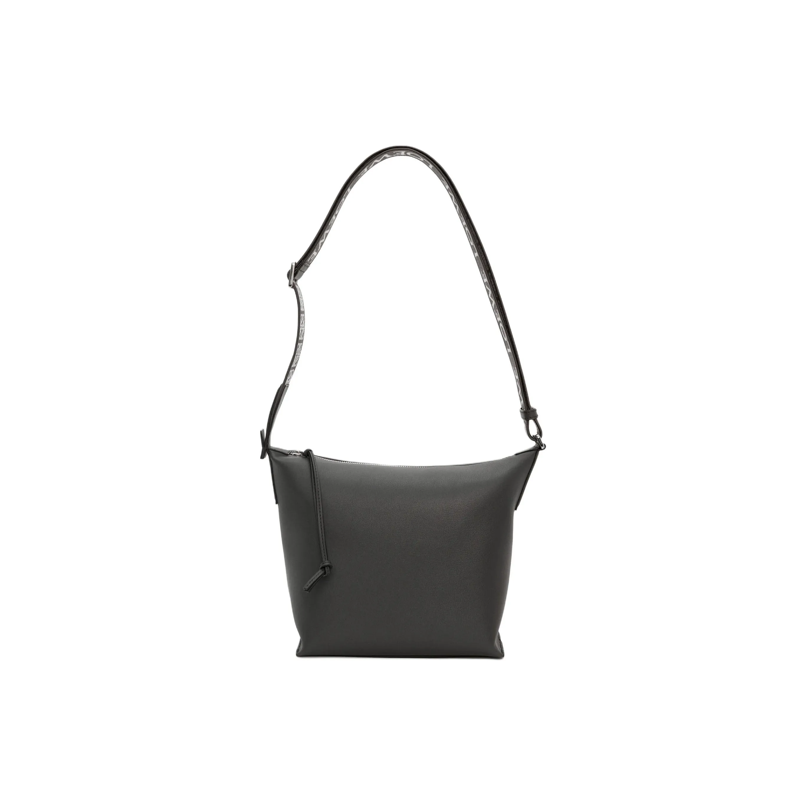 LOEWE Cubi Soft Smooth Cow Leather With Jacquard Fabric Shoulder Bag, Crossbody Bag Trumpets Men's Dark Gray