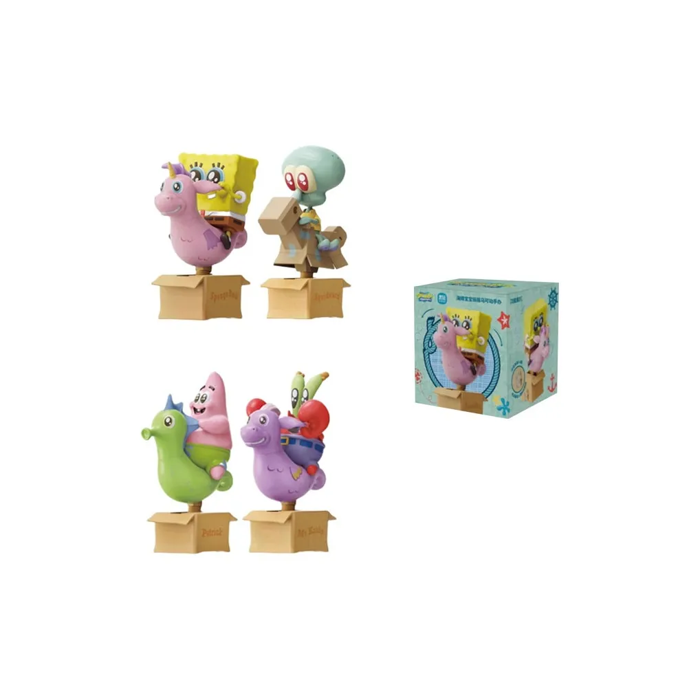 Cimon X SPONGEBOB SQUAREPANTS Губка Боб Коровки-качалки Action Figure Слепые коробки Один Mystery Коробка Целая коробка 4 шт