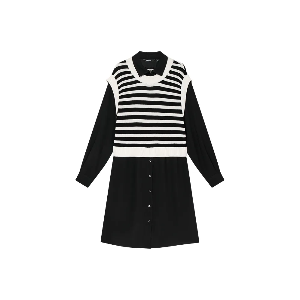 Desigual Длинное платье с длинными рукавами женское