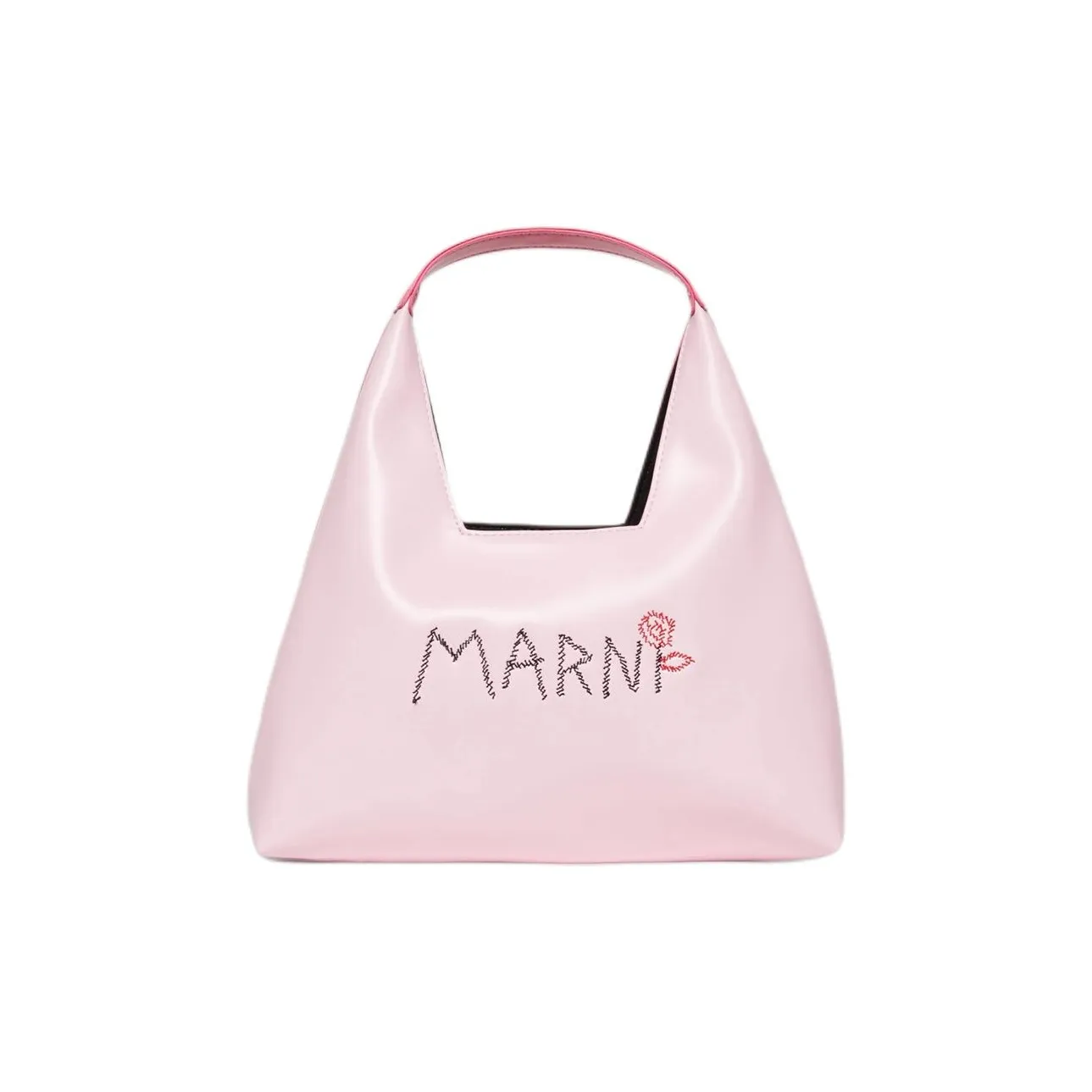MARNI Logo Embroidered Open Top Shoulder Bag