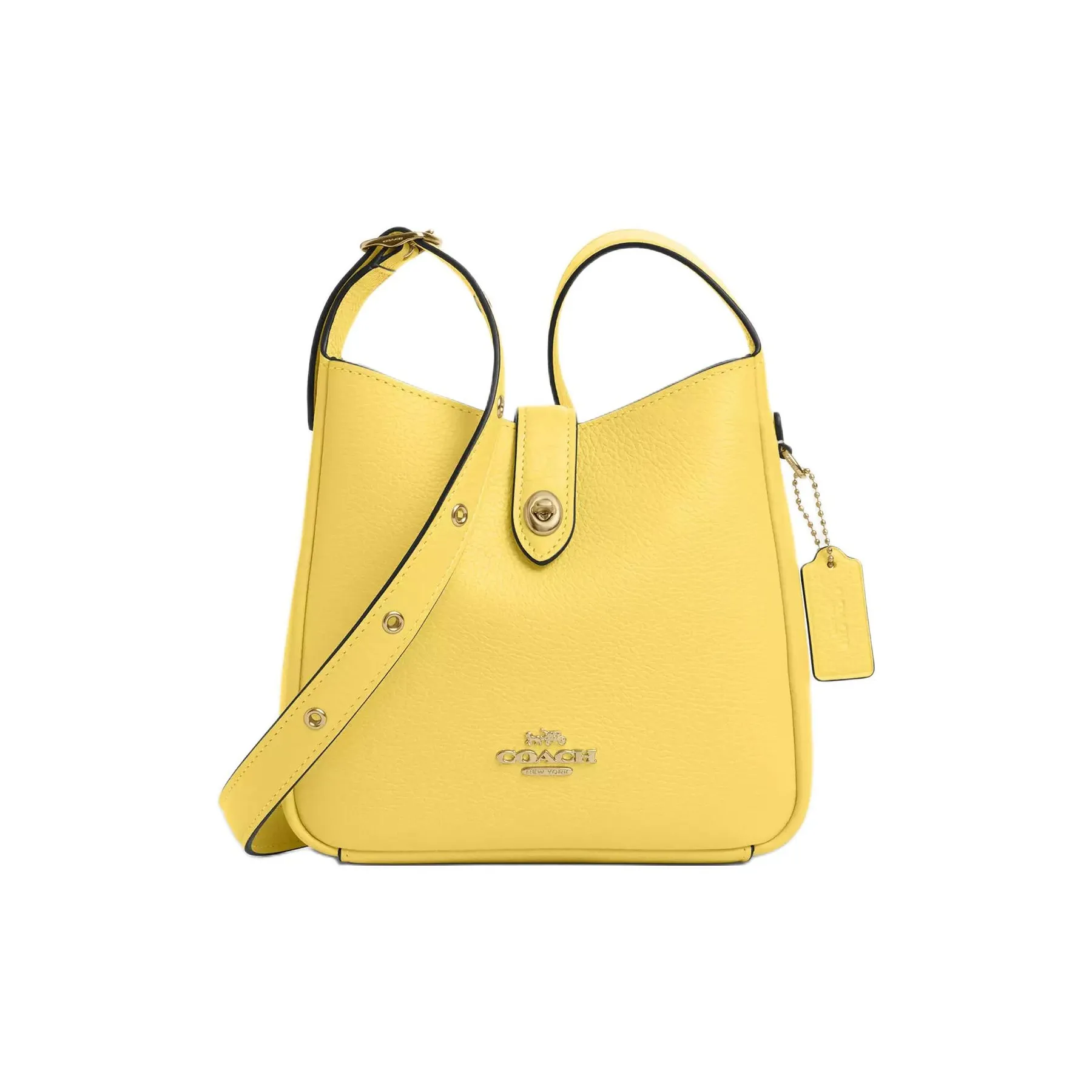 COACH Hadley Delicate Pebble кожа сумка через плечо мини женская желтая