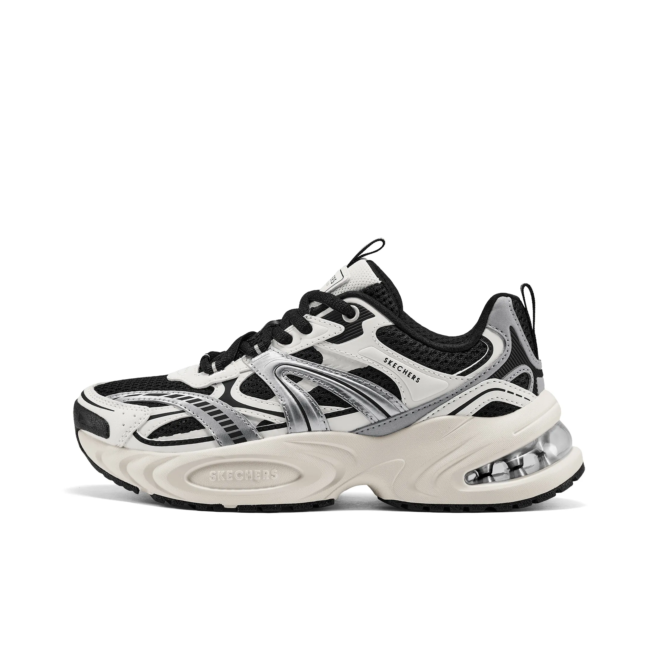 Skechers Устойчивый к истиранию Низкий Топ Casual Женский Черный Белый