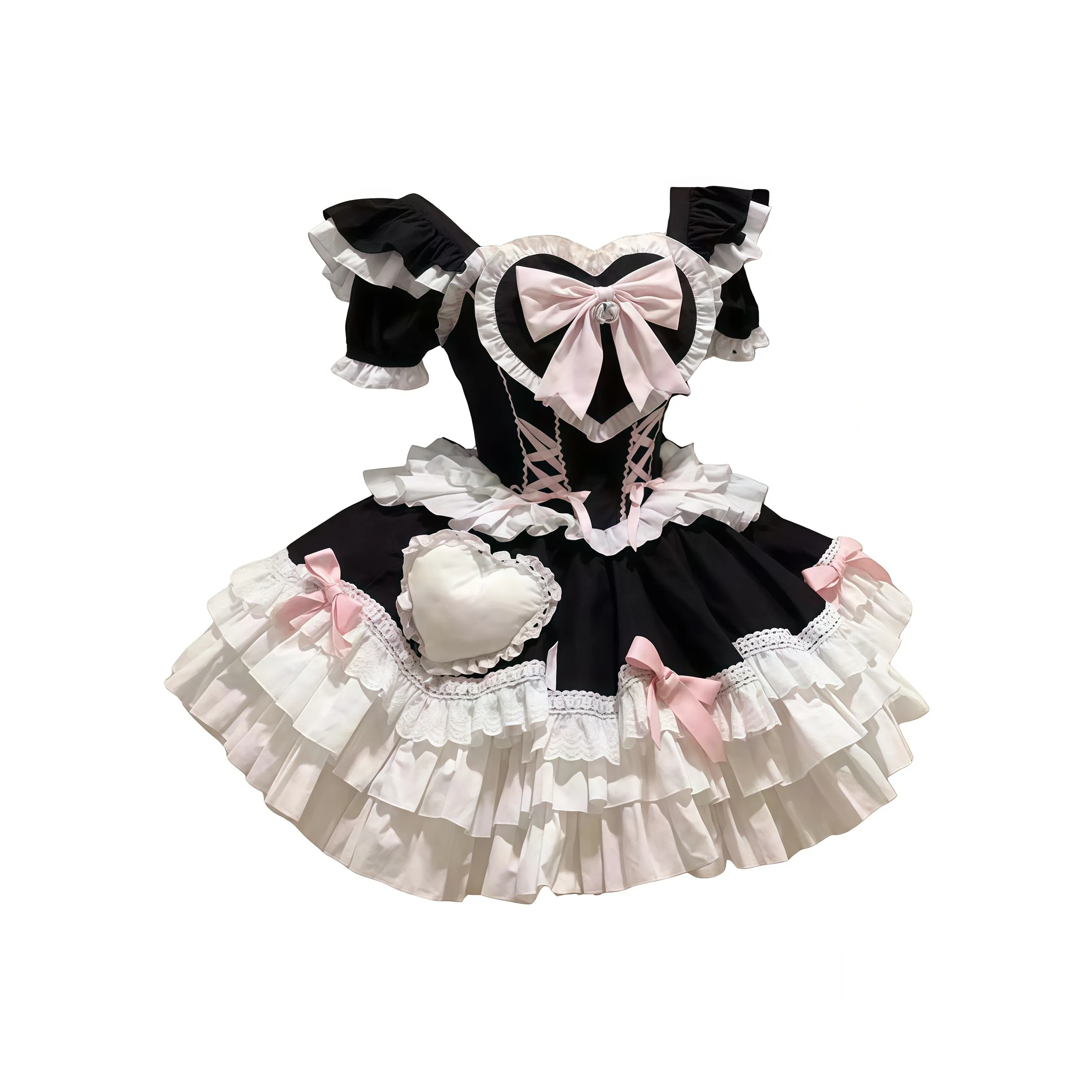 WLEQK Black Cute Женские Лолита Платья