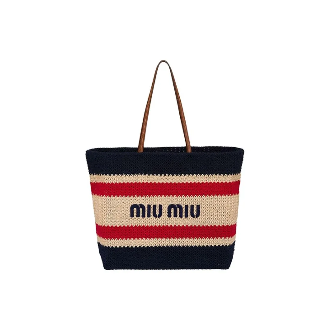 MIU MIU Fabric Tote Bag, Shopping Bag, Shoulder Bag Women's Blue