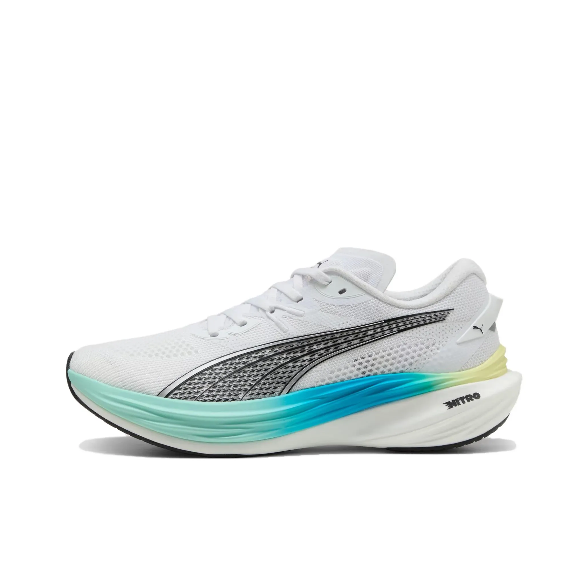 PUMA Deviate NITRO 3 Износостойкие Дышащие Низкие Беговые Кроссовки Мужские Белые