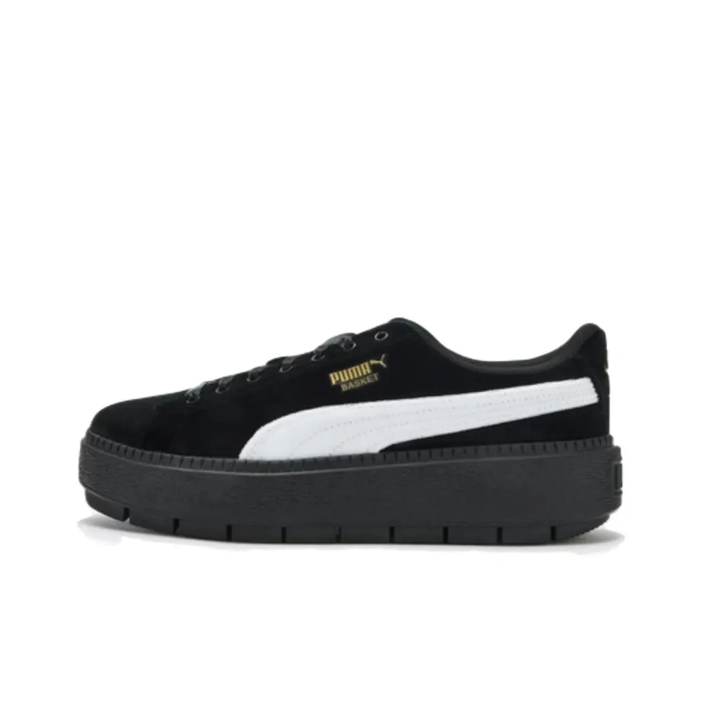 PUMA Платформа Устойчивые к истиранию Низкие Кроссовки для скейтбординга Женские Черные