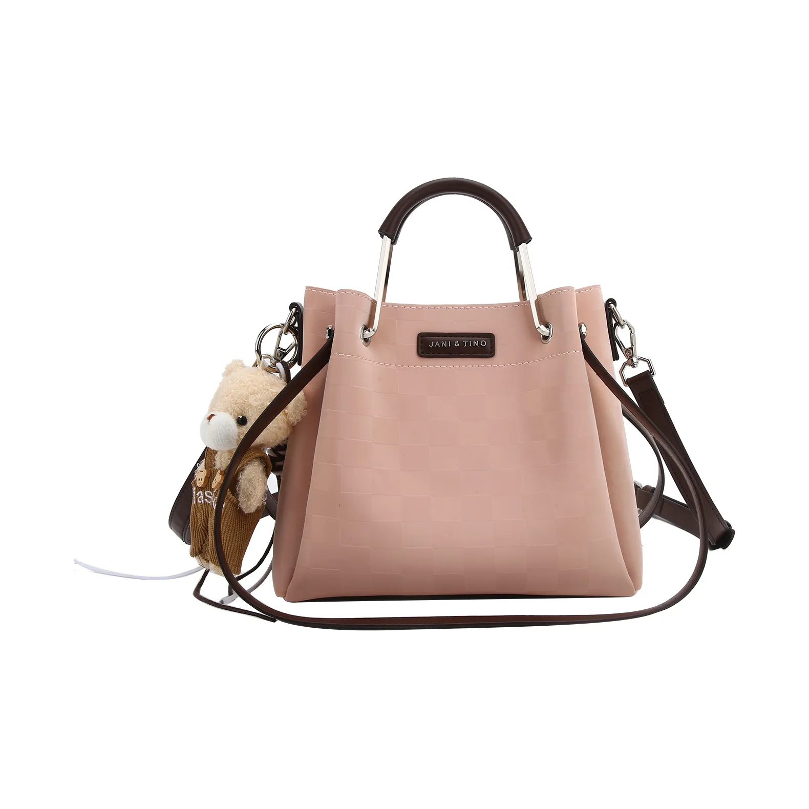 JANITINO ПУ (полиуретан) Сумка-тоут Женская Телесно-розовая