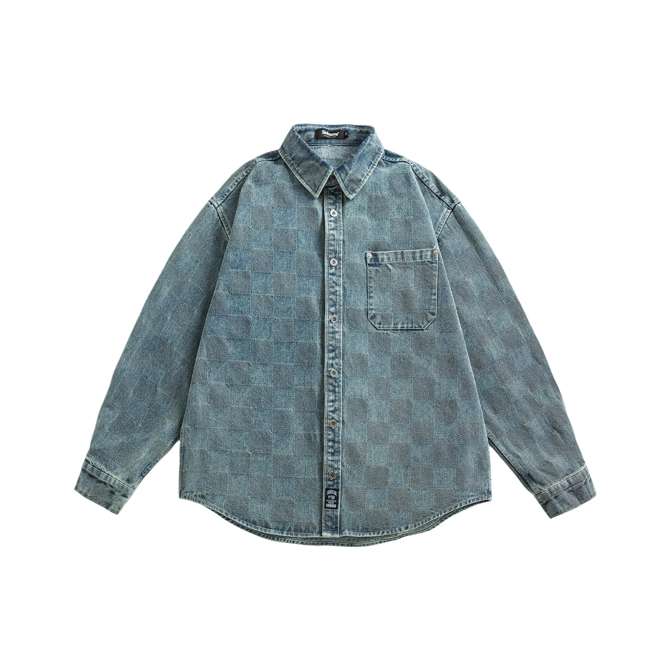 SONGXIER Темно-синяя унисекс рубашка