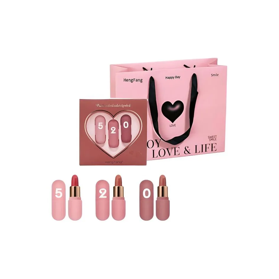 HengFang Мини Капсула 3 шт Помада Комплекты Одежды Велюр