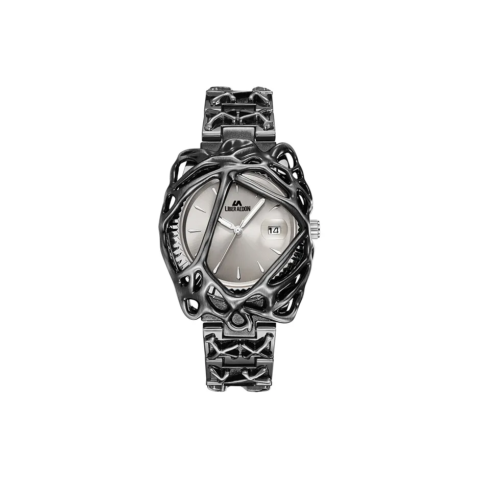 LIBER AEDON Наручные часы Кварцевый механизм Серебристый циферблат Мужские часы