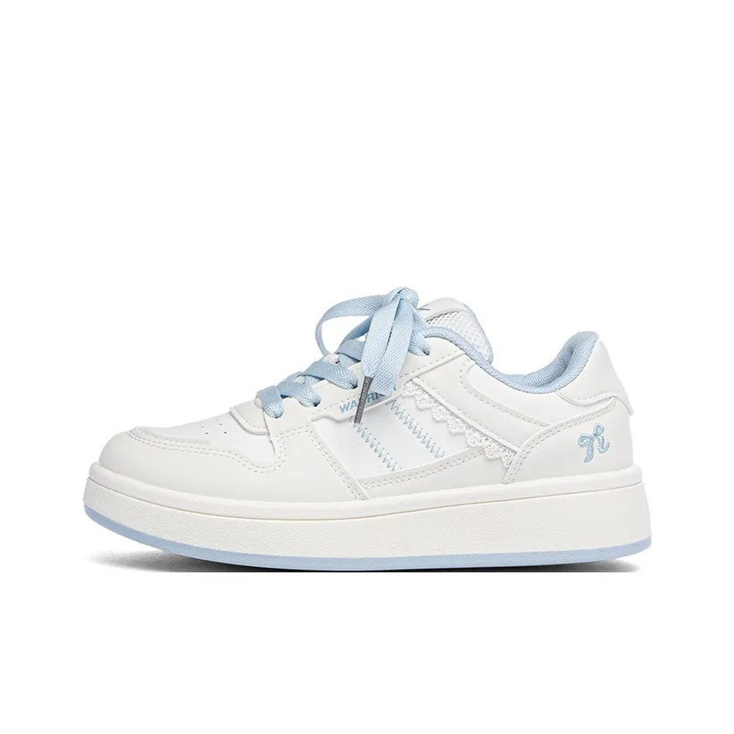 Warrior Аbrasion Resistant визуально увеличивает рост Низкие кроссовки для скейтбординга Женские Экрю Светло-синий