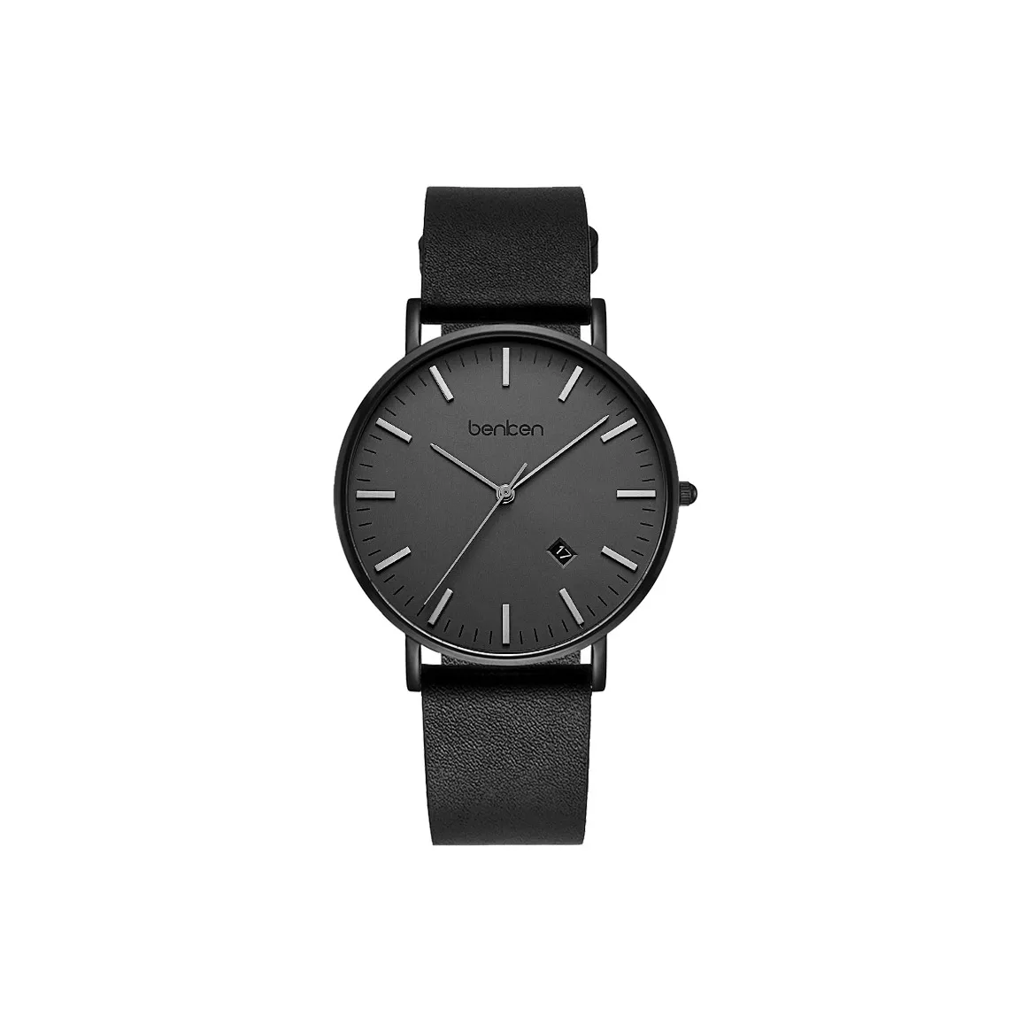 BENKEN Кварцевый механизм ремешок из нержавеющей стали унисекс черный циферблат