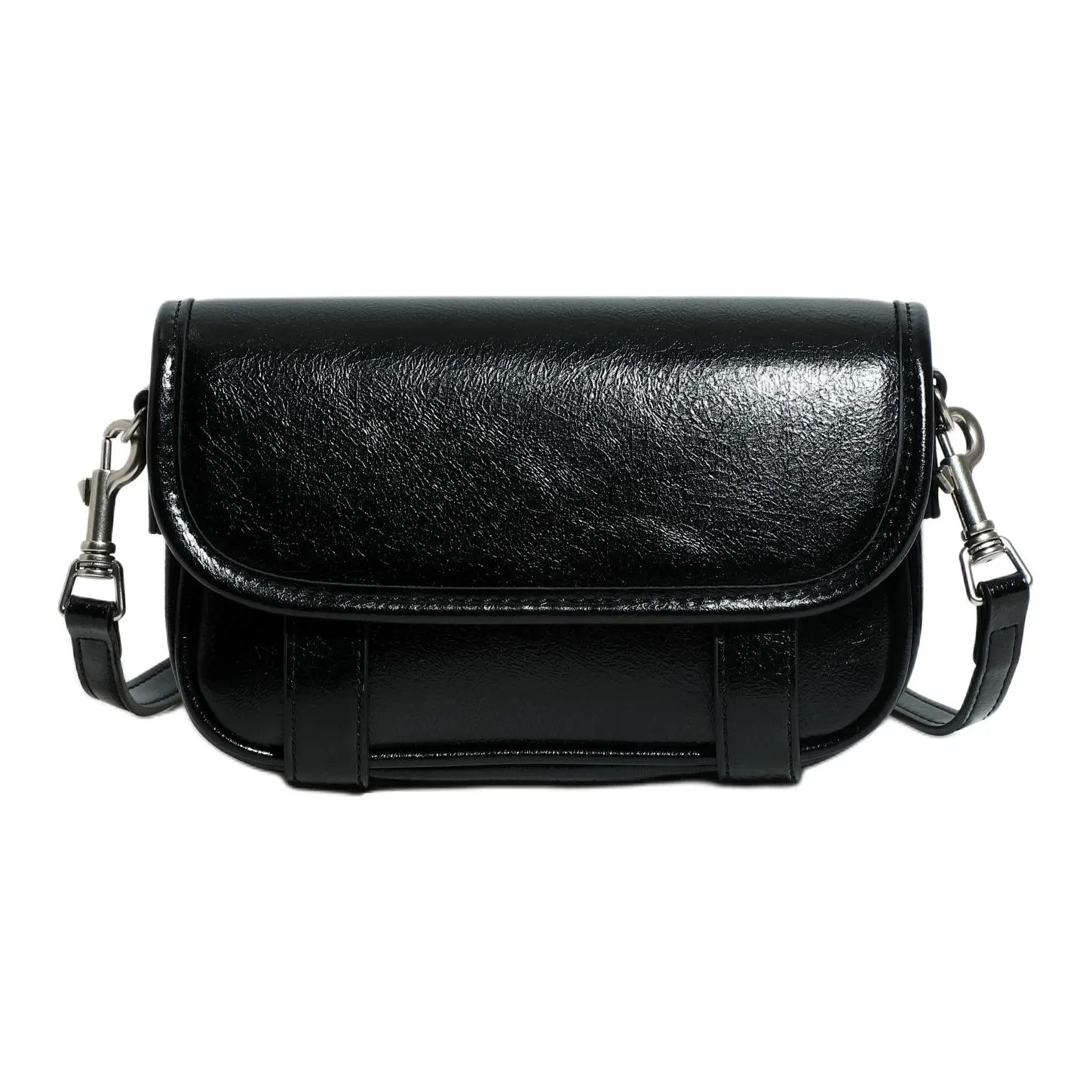 SHIZIYOUA Microfiber Synthetic Leather Messenger Bag Standard Men's Black