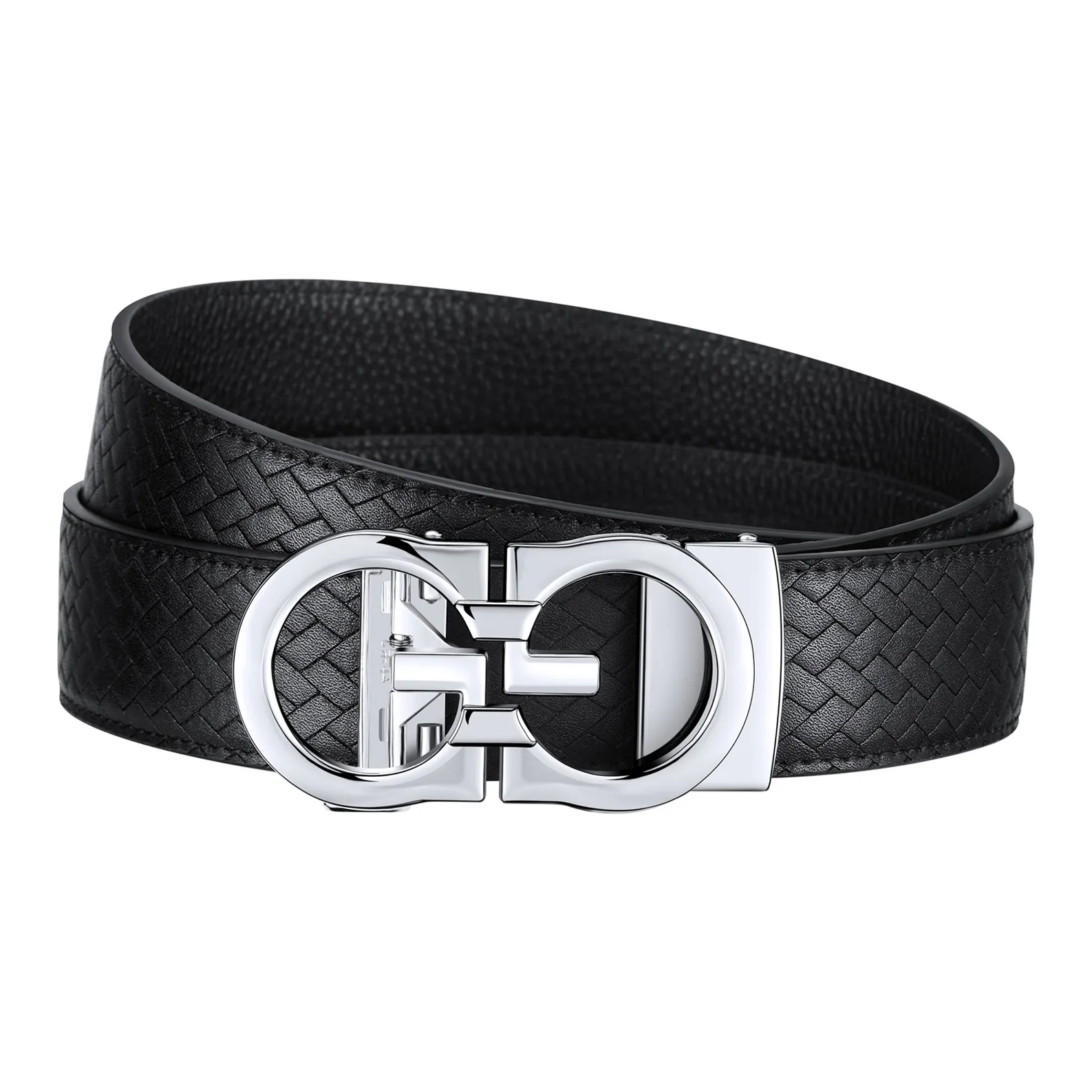 FORTEI Boyfriend, Top Grain Cow Leather Belts Men's Chromium Color Width 3.5cm Gift Box Set