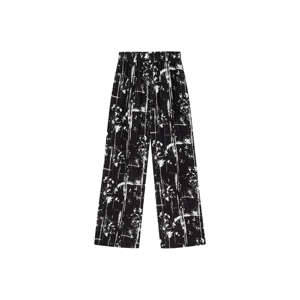 Desigual Черные с принтом женские повседневные брюки