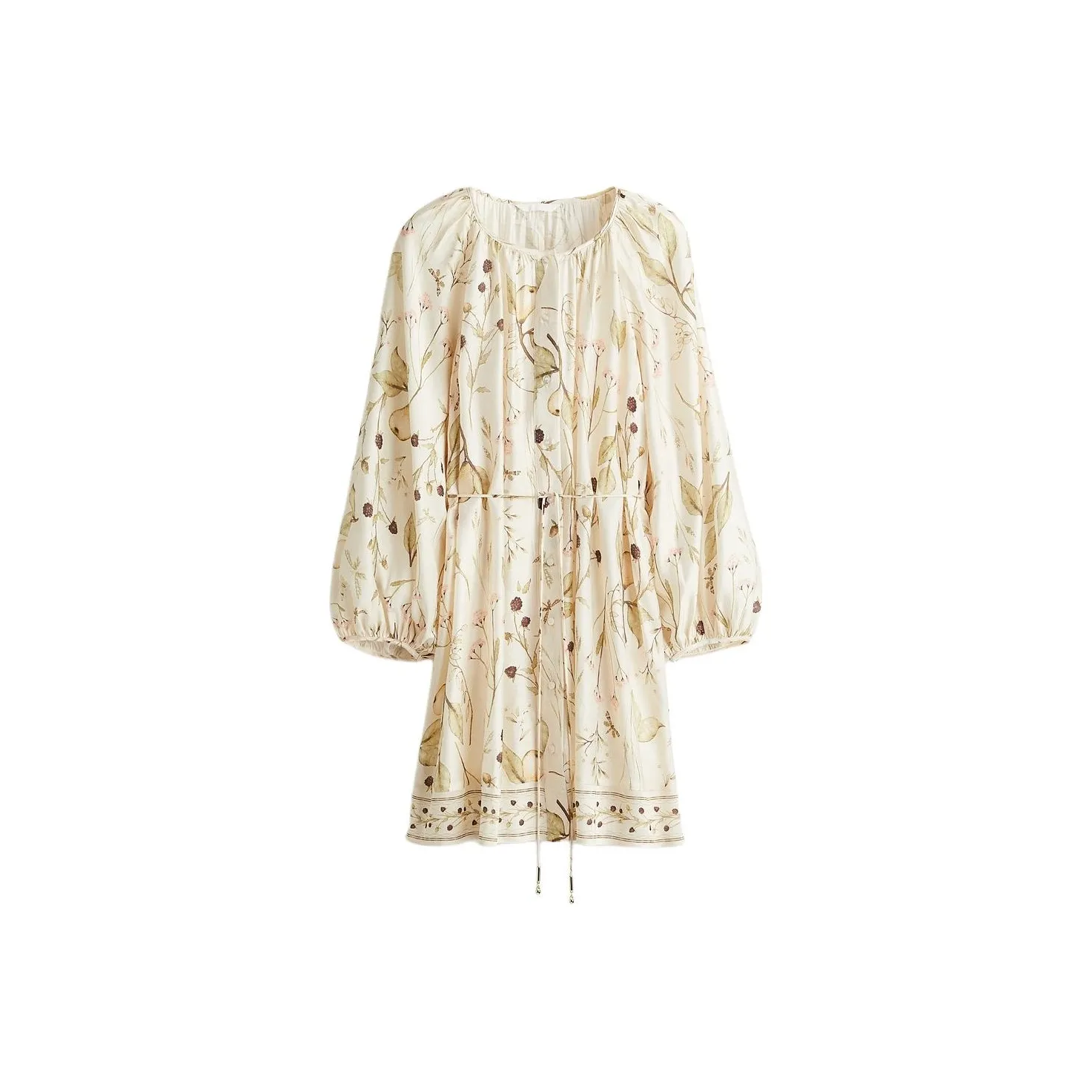 H&M Светло-бежевые/Цветочные Женские Платья с длинным рукавом