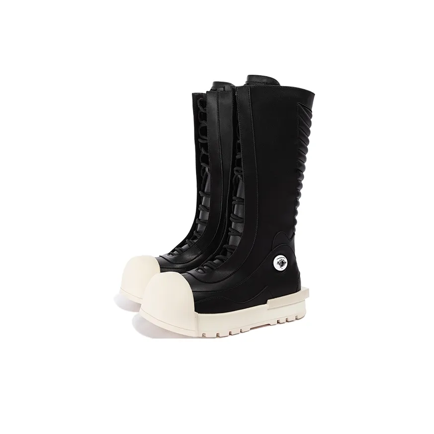 FREE WORLD ORDER Колено Высокие сапоги Унисекс Черный Белый