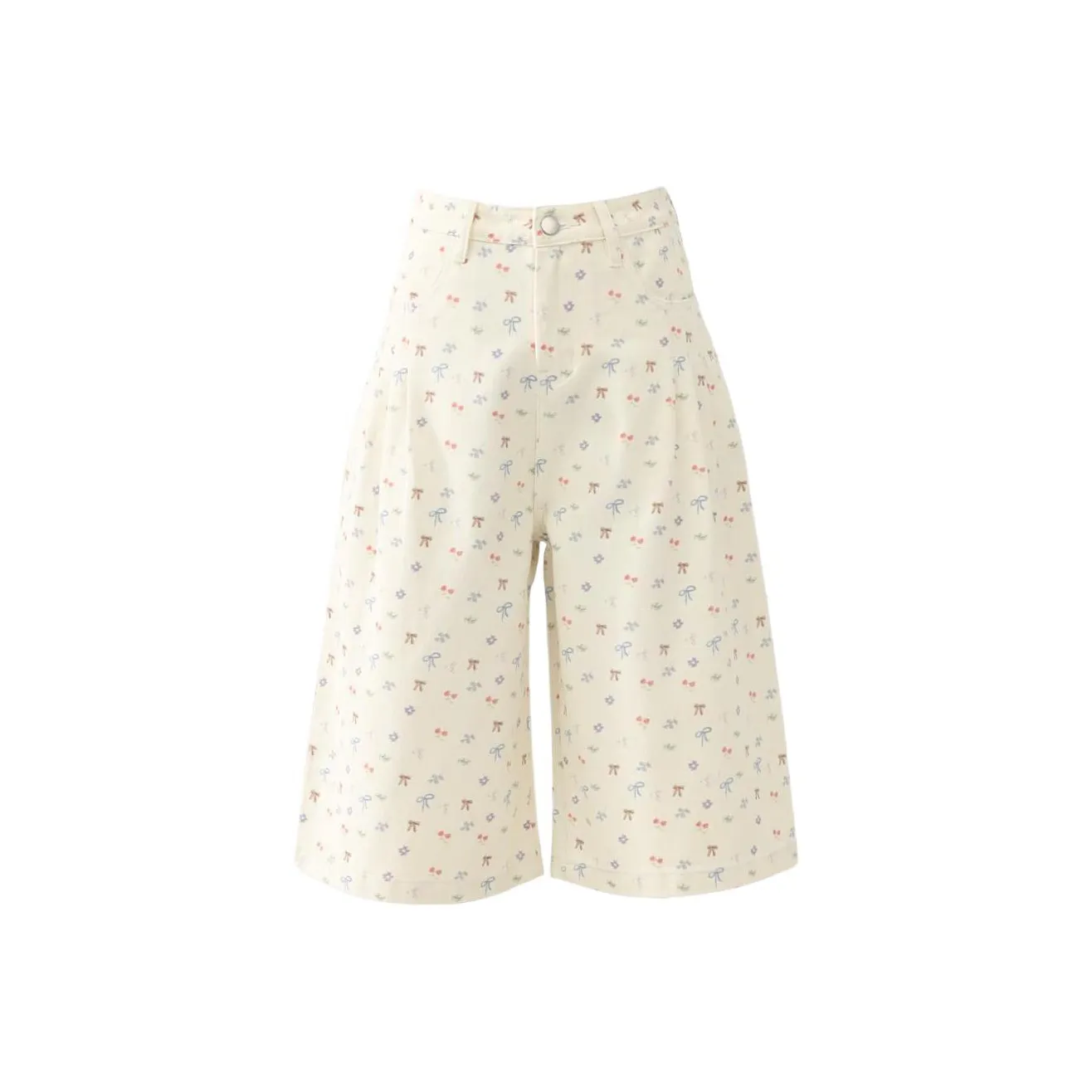 Розовые цветочные штаны-капри женские джинсовые шорты