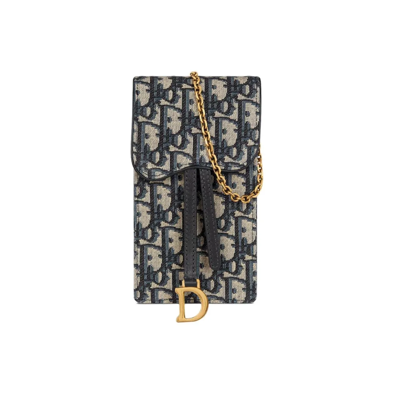 DIOR Saddle Fabric Saddle Bag, Cell Phone Pouch, Crossbody Bag, Shoulder Bag, Clutch Regular Women's Black/Beige