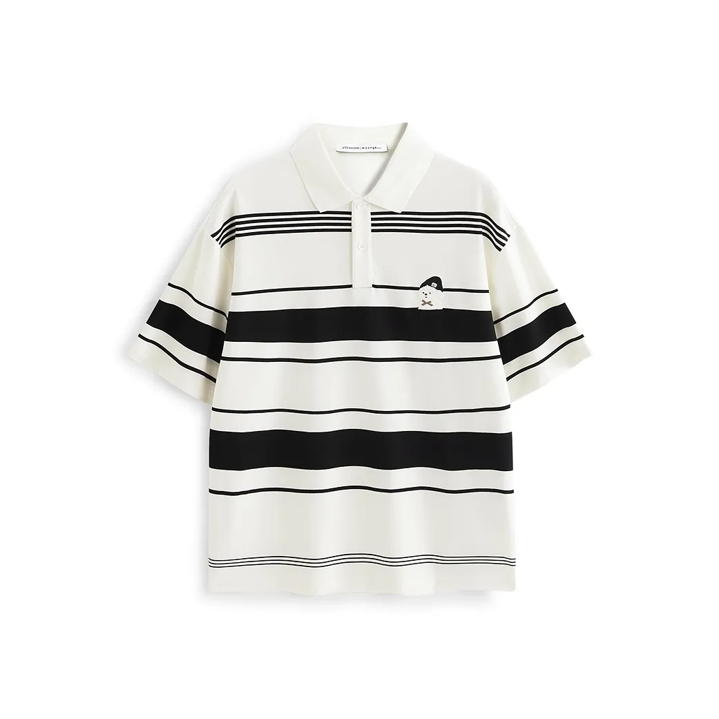 PEACEBIRD MEN Полосатый вышивка короткий рукав мужская поло