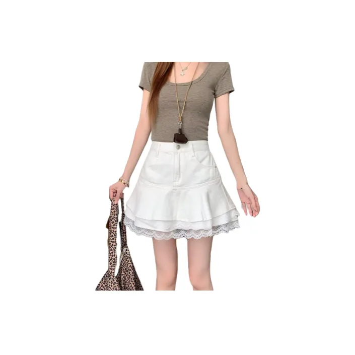 TONYBEAR Лето Anti Вспышка HIGH RISE Плиссированный Puff Юбка Брюки Женские