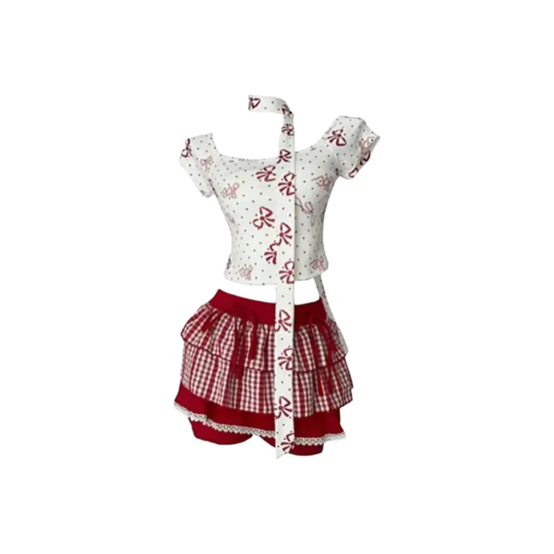 Wick buen Белый и Красный Женские Комплекты с юбкой
