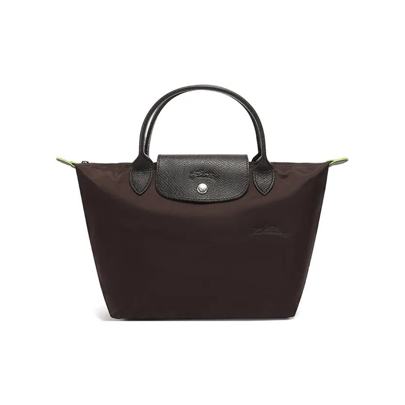 LONGCHAMP Le Pliage Green Переработанный Холст Сумка-тоут Маленькая Женская Mocha