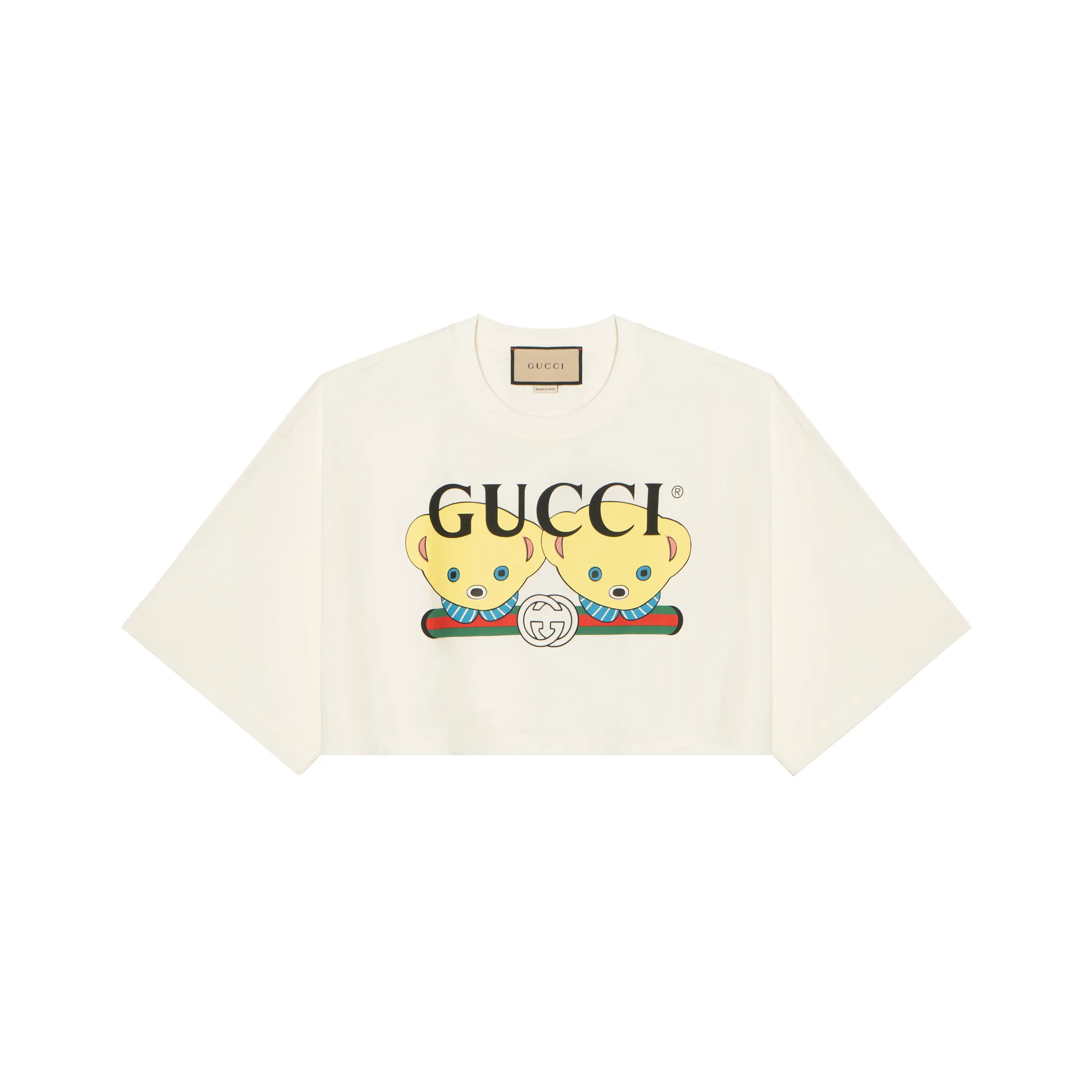 GUCCI Drop Shoulder Sleeve T Shirt Women's White