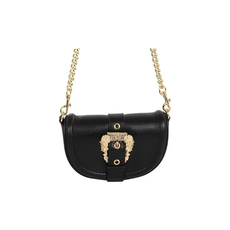VERSACE JEANS COUTURE Polyester Shoulder Bag, Crossbody Bag Regular Women's Black