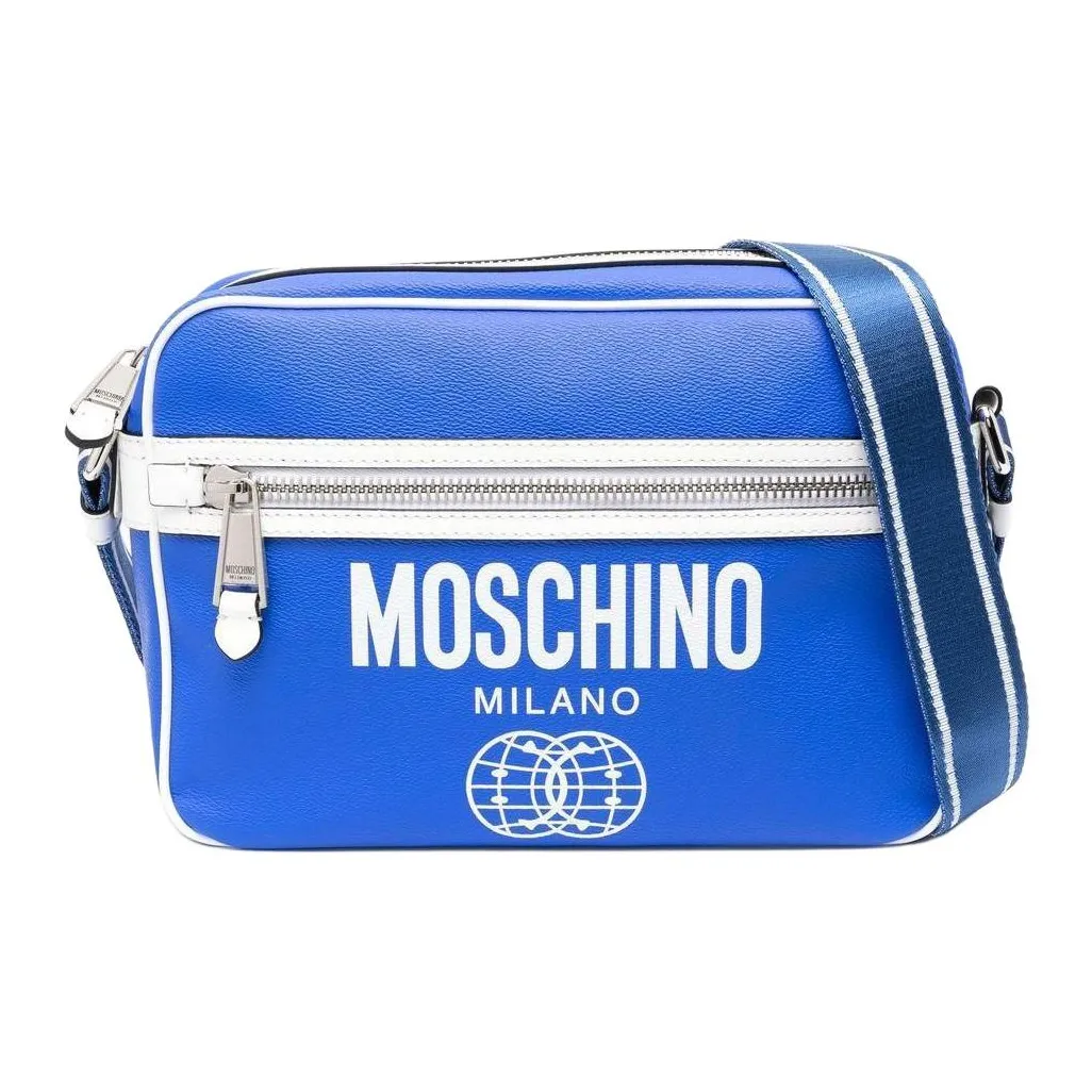 MOSCHINO Сумка через плечо из телячьей кожи мужская сумка на плечо синий белый