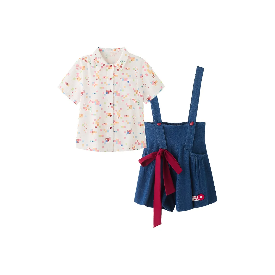 fabric pig Рубашка + Юбка на подтяжках Брюки Женские Повседневные костюмы