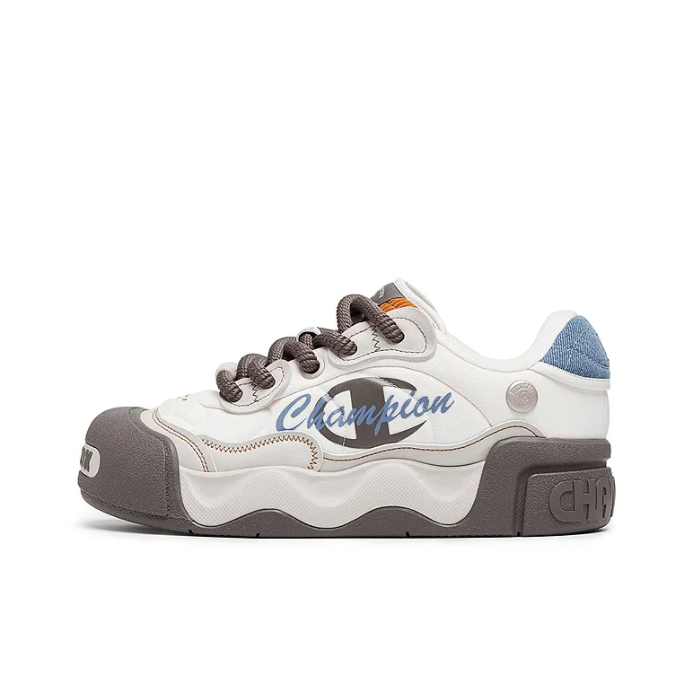 Champion Low Sugar Пухлые туфли Balance Low Топ Кроссовки для скейтбординга Мужской Молочный белый Кофейное зерно Серый