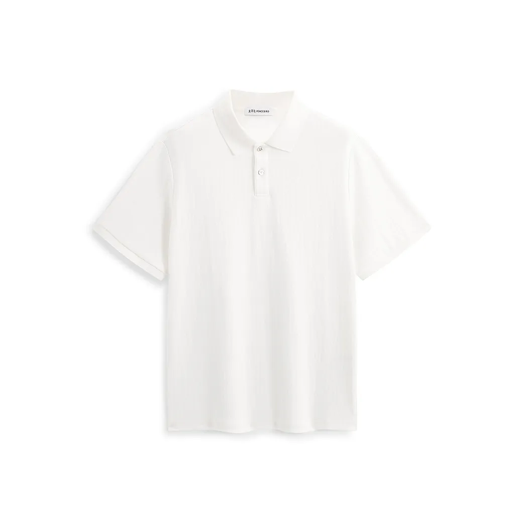 PEACEBIRD MEN 3D Жаккард Трикотажная ткань Короткий рукав Поло Мужской