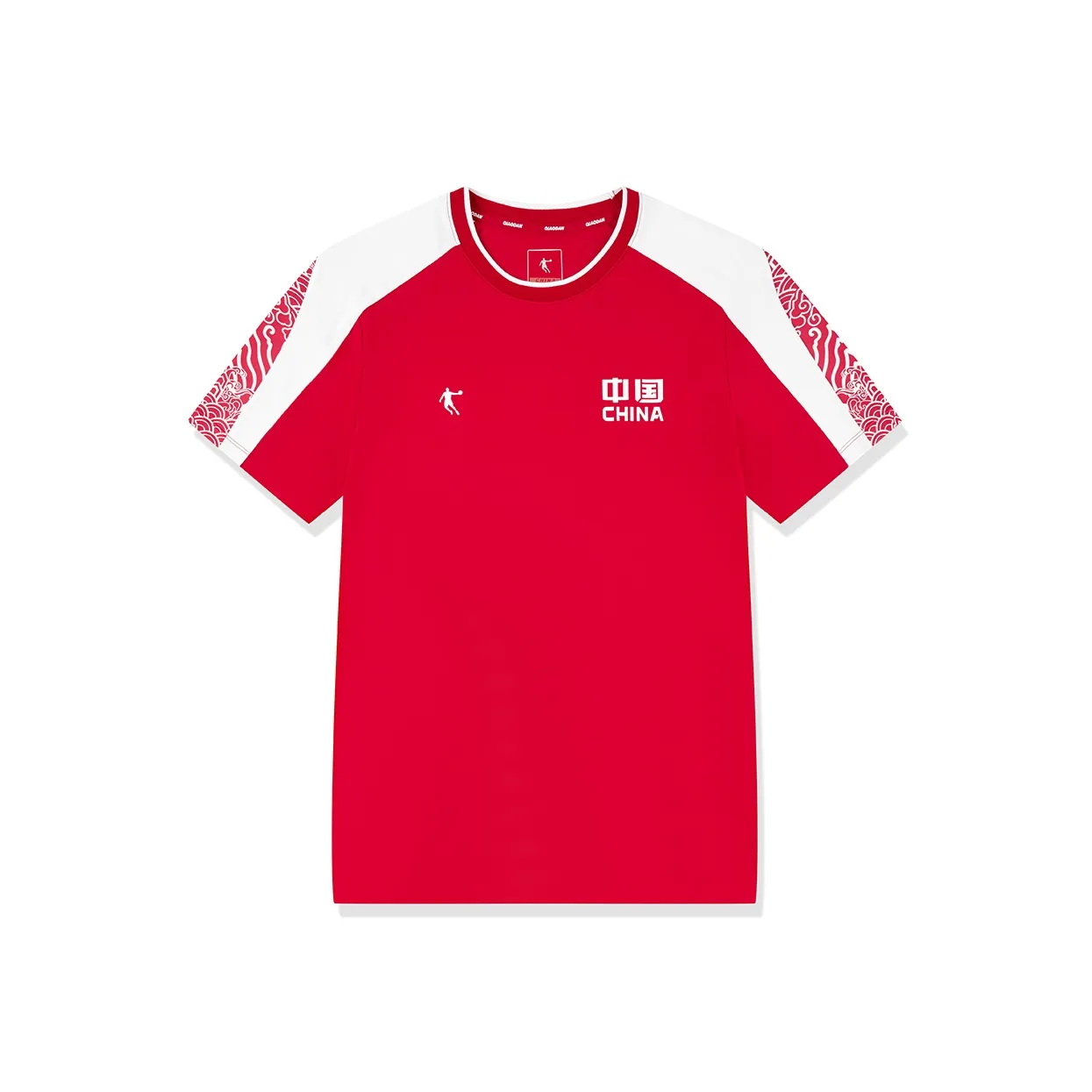 QIAODAN T-Рубашка Мужская Винтажная Малиновая Джордан Белая