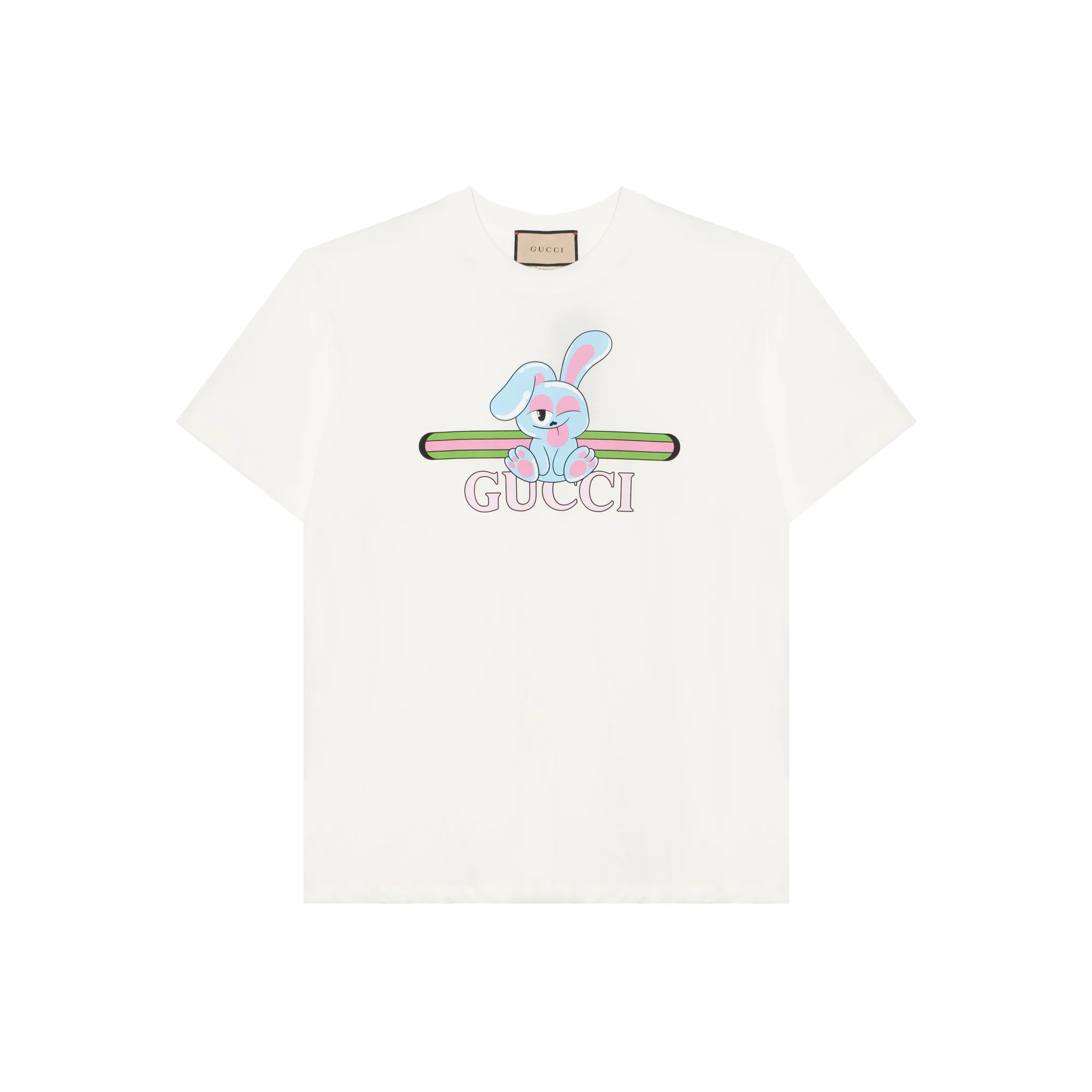 GUCCI SS24 Рукав с оборванным плечом T-рубашка Женская Экрю