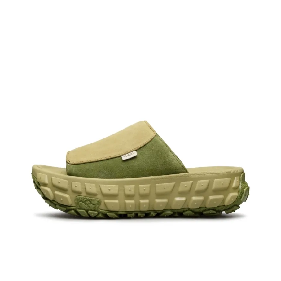 AU MU Кожаные Пэчворк Тихие Слипоны Женские